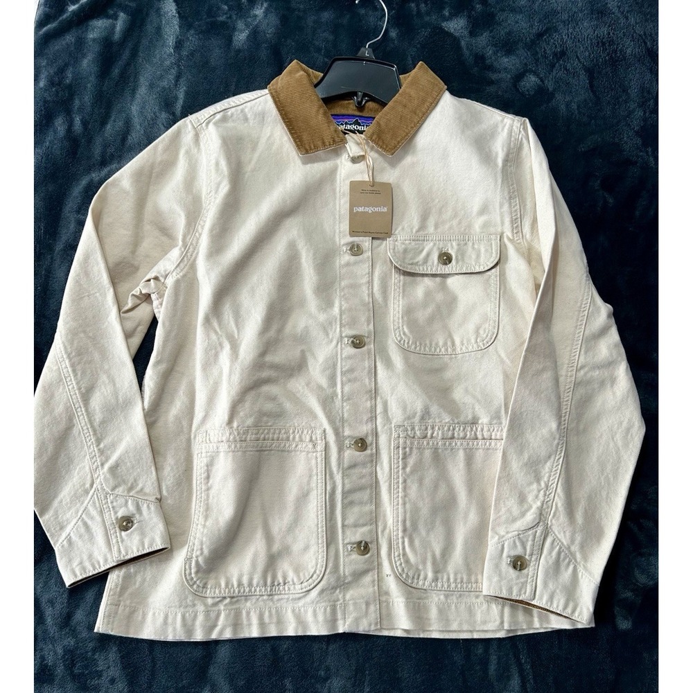 Patagonia Women's Point Reyes Canvas Coat Jacket Undyed Natural Size Large (R1)